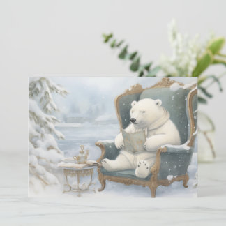 Une carte de vacances d'un ours polaire blanc dans