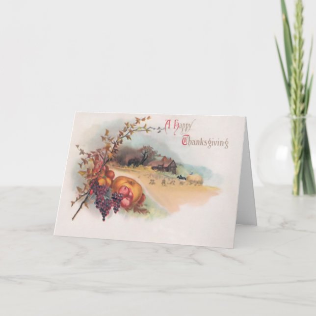 Une carte de voeux de bon thanksgiving (Devant)
