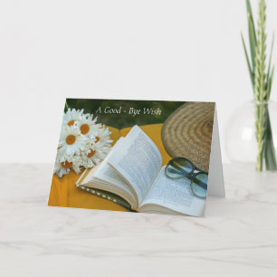 Une carte de voeux de revoir pliée