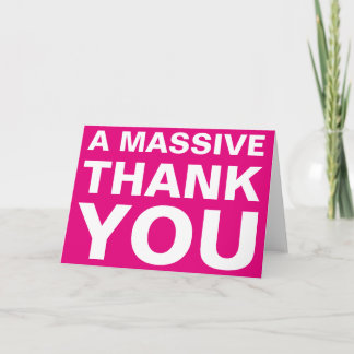 Une carte de voeux Merci massive