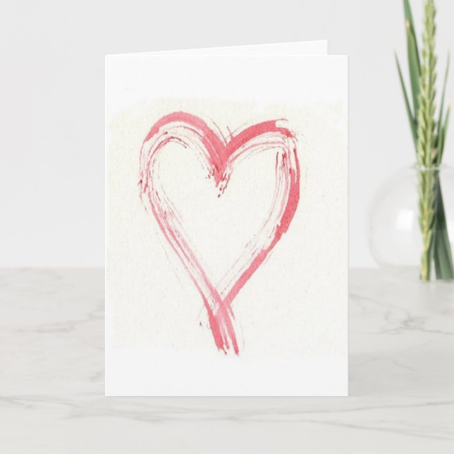 Une carte de vœux ou carte avec cœur rayé (Devant)