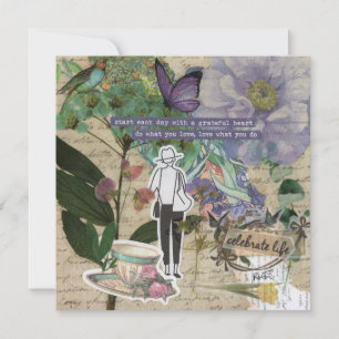 Une Carte De Voeux Plat Coeur/Violet Gratuit