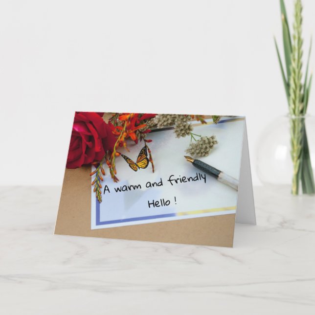 Une Carte de voeux pliée Hello (Devant)