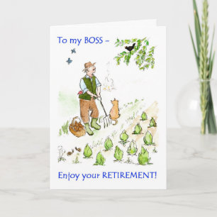 Une carte de voeux pour la retraite pour un patron