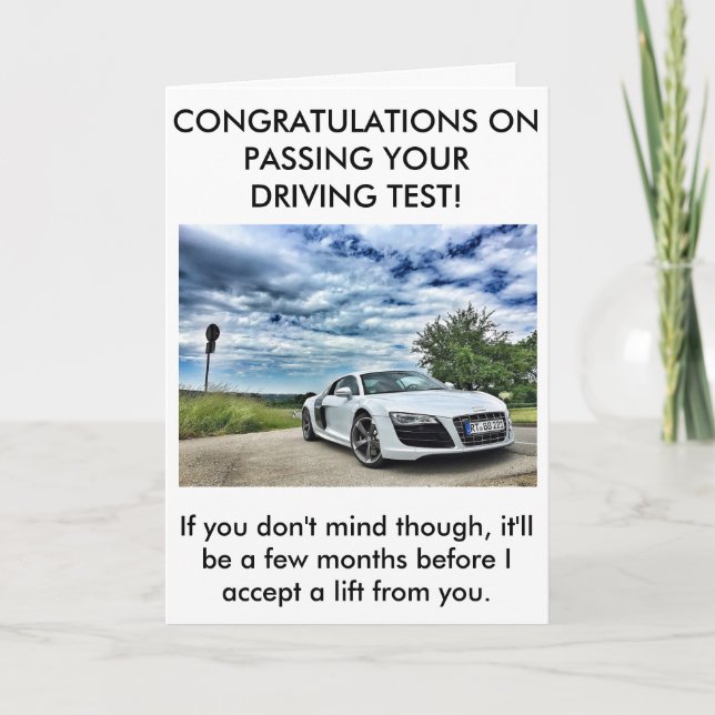 Une carte honnête de passage d'examen de conduite (Devant)