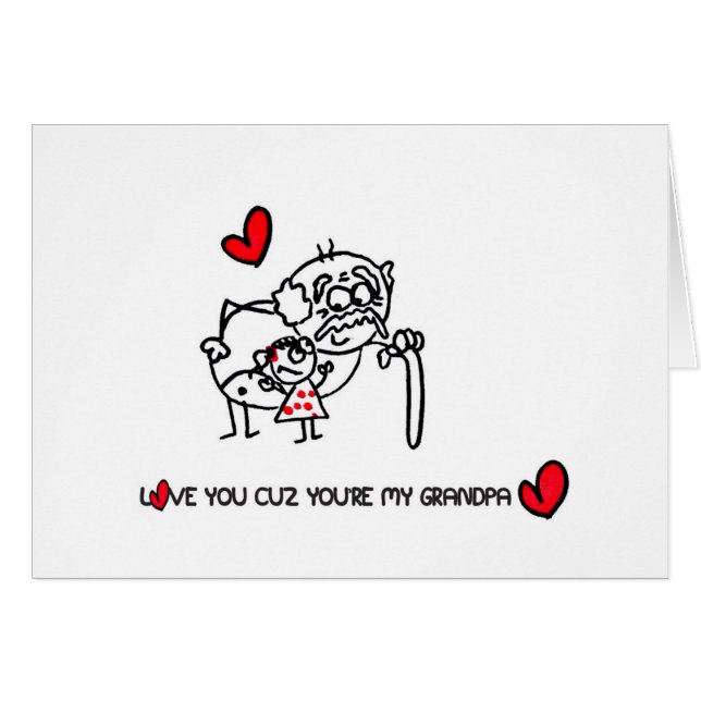 Une carte mignonne d'amour pour votre grand-papa ! (Devant horizontal)