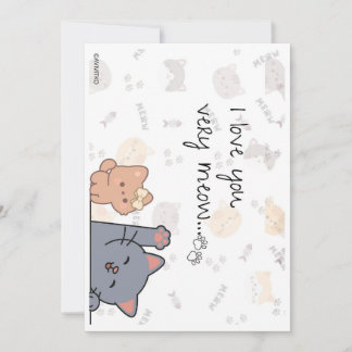 Une carte mignonne de Je t'aime très Miaou et Kit