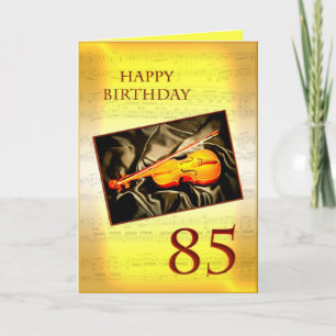 Une carte musicale de 85ème anniversaire avec un v