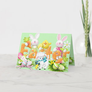 Une Carte Pâques Agréable Avec Bunnies