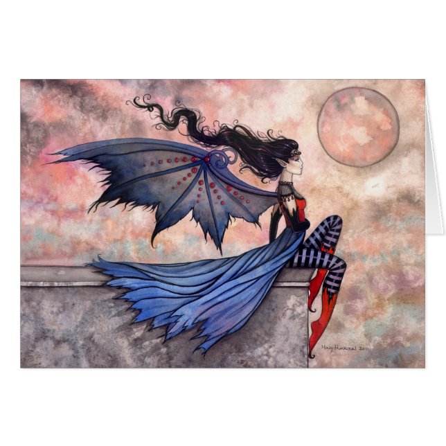 Une carte vampire gothique au vent (Devant horizontal)