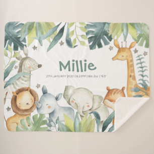 Une couverture d'animaux de Safari avec de mignons