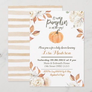 Une douce citrouille est en route invitation pour 