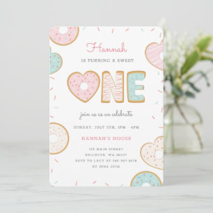 Une douce invitation fête d'anniversaire rose