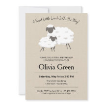 Une douce Petite Agneau Baby shower Invitation