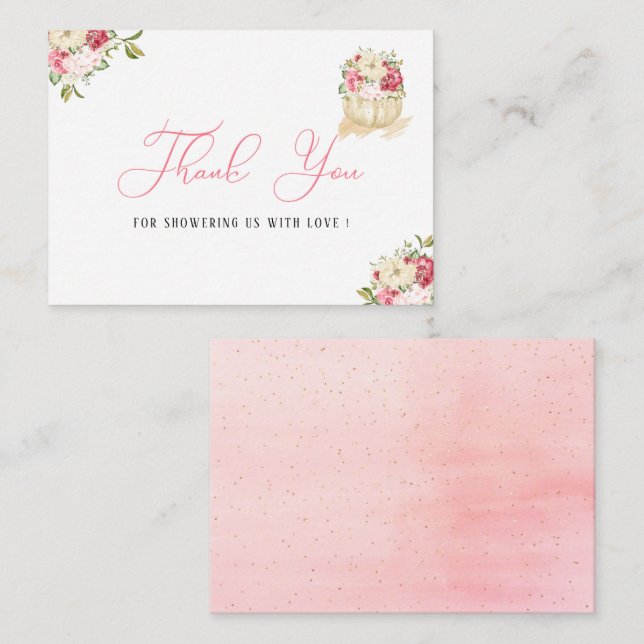 Une douce petite carte de remerciements citrouille (Devant / Derrière)