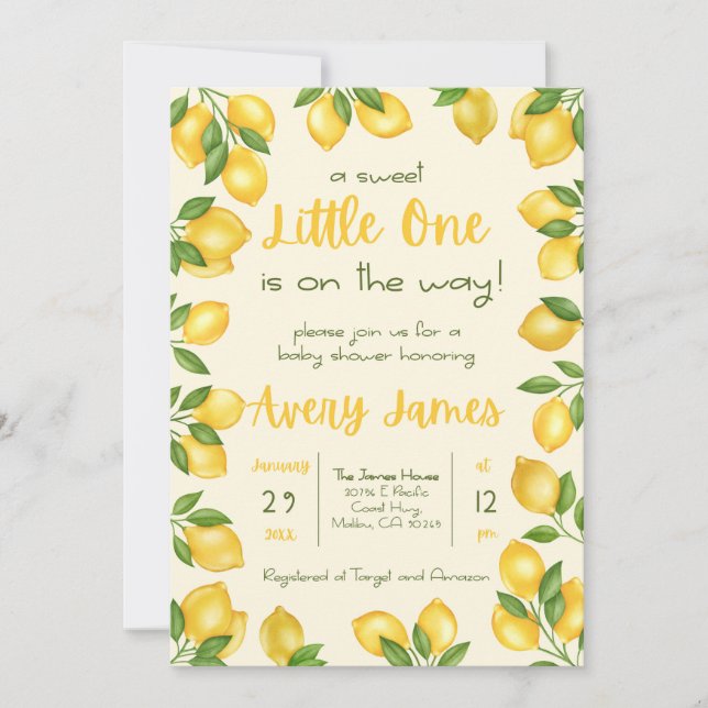 Une douce Petite Petite Baby shower Invitation (Devant)