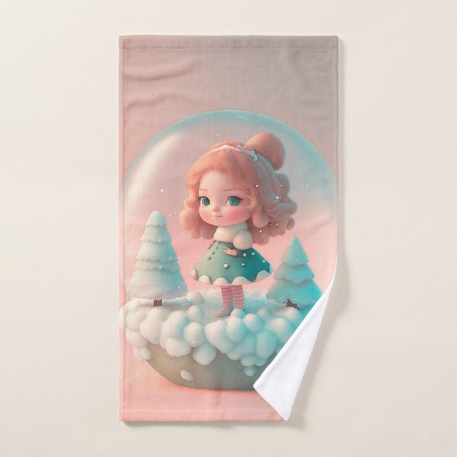 Une drôle de petite poupée sur un nuage (Serviette à main)