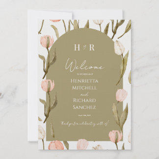 Une élégante invitation de mariage en vert olive
