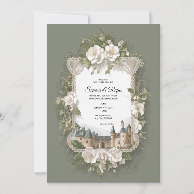 Une Faire-part de mariage traditionnelle délicate (Devant)