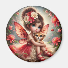 Une fée et son Lion Cub - Red Magnet