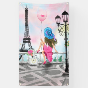 Une Femme À Paris Bannière Tour Eiffel
