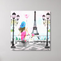 Une Femme En Toile À Paris Imprimer Tour Eiffel Ta