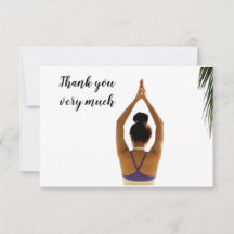 Une femme qui pose du yoga Carte de remerciements
