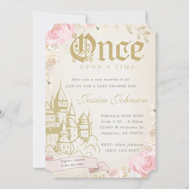 Une Fois Sur Une Invitation Baby shower (Devant)