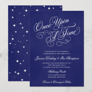Une Fois Un Mariage Invitations Royal Blue