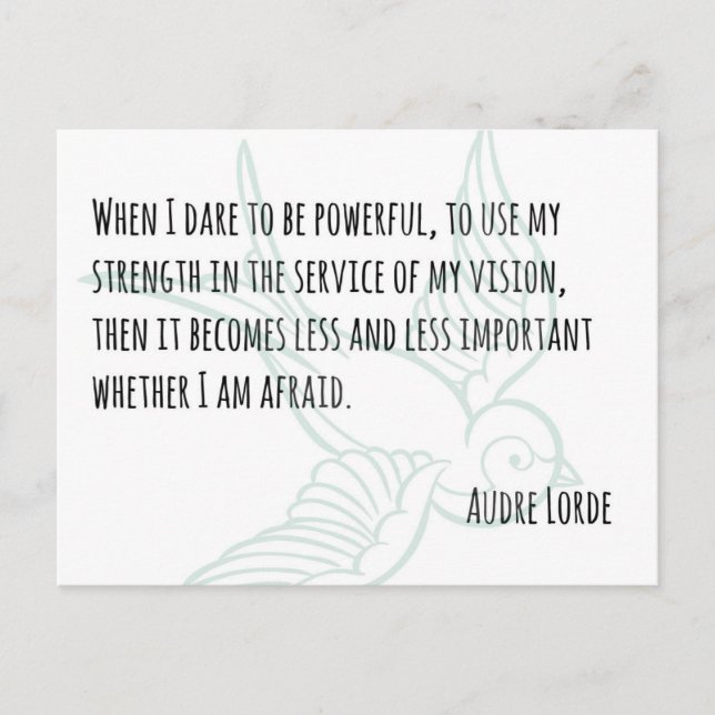 Une force féminine - Audre Lorde citation carte po (Devant)
