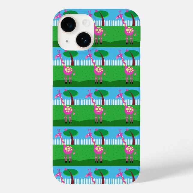 Une girafe rose vit dans mon étui téléphonique Jar (Verso)