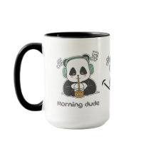 Une grande Mug blanche et noire avec panda mignonn