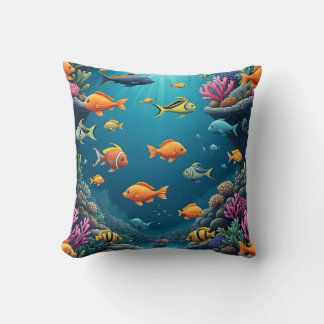 Une image sous la mer. Un coussin coussin