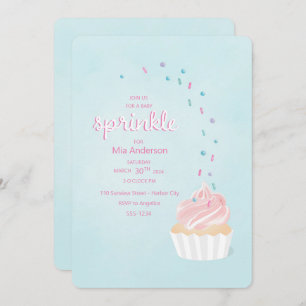 Une invitation à la douche avec cupcake