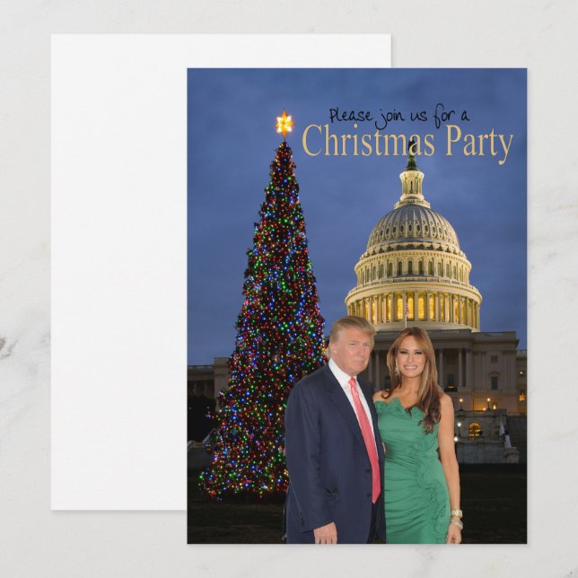 Une invitation à Noël de Donald et Melania (Devant / Derrière)