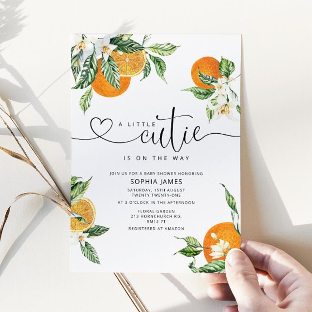 Une invitation au baby shower Little Cutie (Créateur téléchargé)