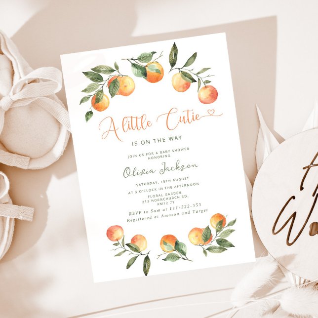 Une invitation au baby shower Little Cutie (Créateur téléchargé)