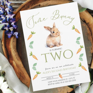 Une invitation Bunny 2ème anniversaire avec fronti