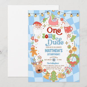 Une invitation d'anniversaire de Noël pour un garç