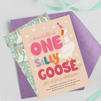 Une invitation d'anniversaire pour une oie idiote,