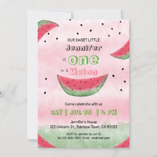Une invitation dans un melon pour un premier anniv