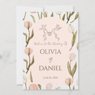 Une invitation de mariage avec une touche rêveuse 