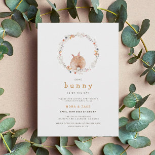 Une Invitation Du Baby shower De Pâques De Lapin