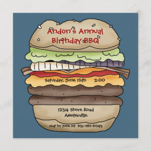 Une invitation juteuse d'hamburger