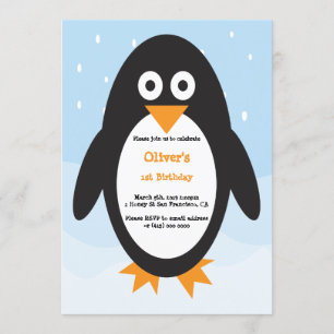 Une invitation pingouin parfaite pour un anniversa