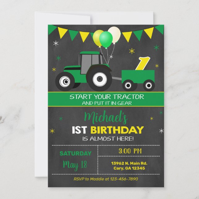 Une invitation pour le premier anniversaire du gar (Devant)