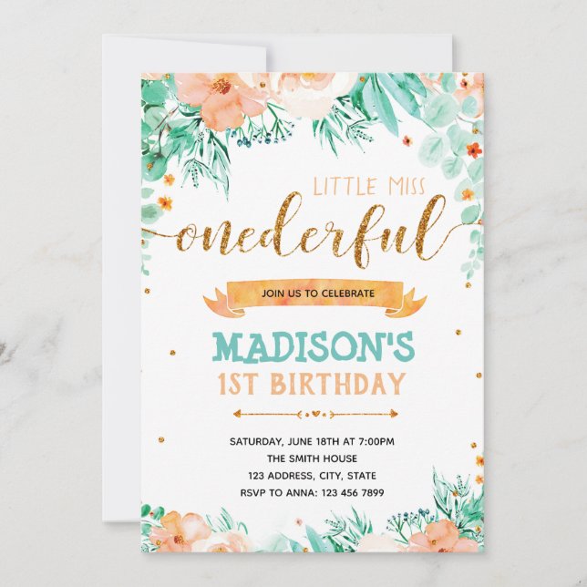 Une invitation pour un premier anniversaire (Devant)