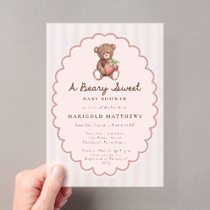 Une invitation pour une baby shower Beary Sweet