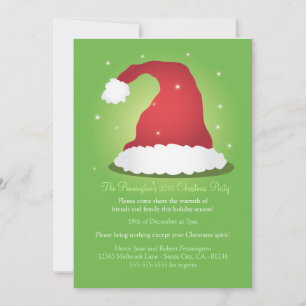 Une invitation très joyeuse au chapeau de Père Noë