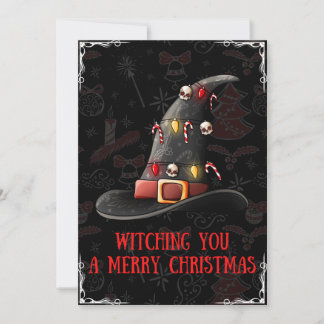 Une Jolie Carte Casquette De Sorcière De Noël